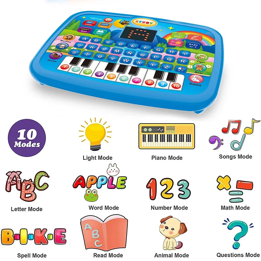 Kids’ Education Tablet Toy- Age 3+ Literacy Math Music Learning - Check It