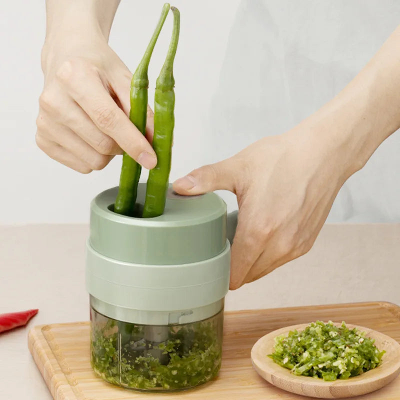 4 In 1 Vegetable Cutter- Multi-functional Handheld Electric Wireless Chopper - Check It