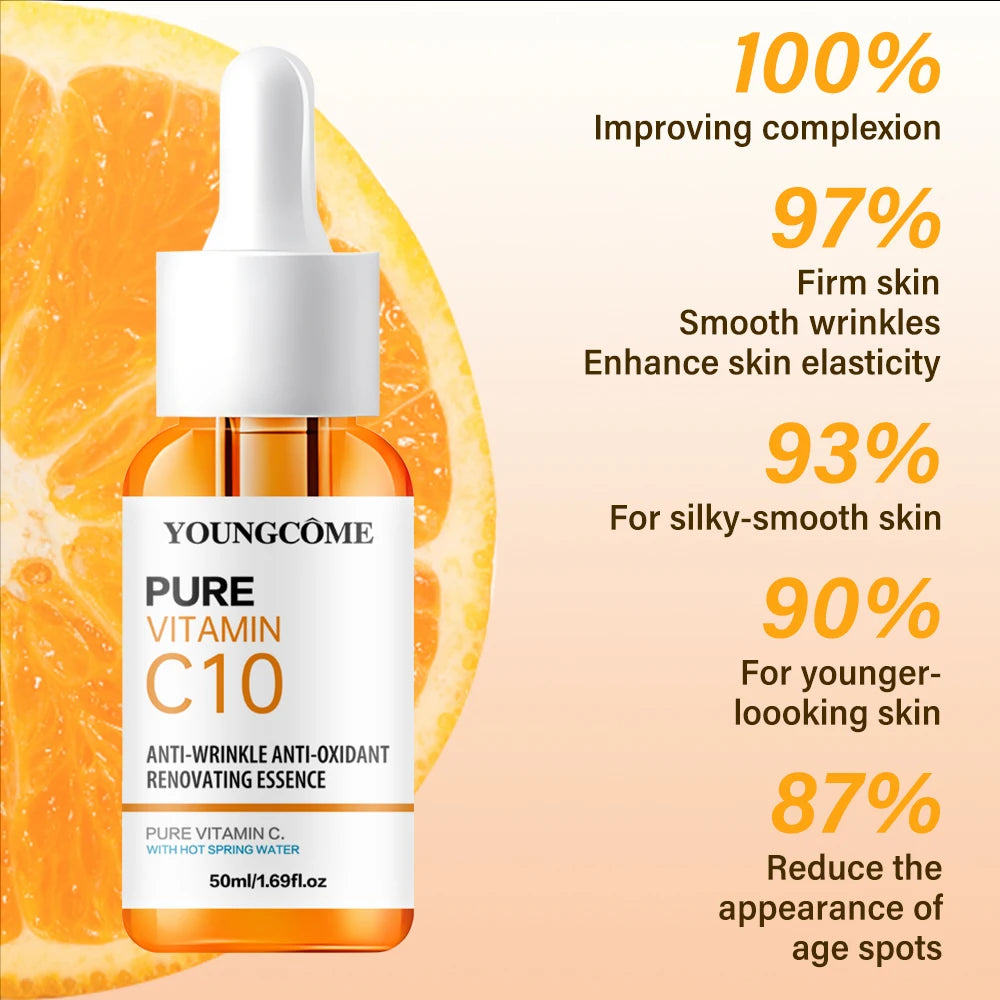 Vitamin C Facial Essence Hyaluronic Acid Dark Skin Brighten Serum Fade Fine Lines Moisturizing Repair Dull Serum Face Skin Care - Check It
