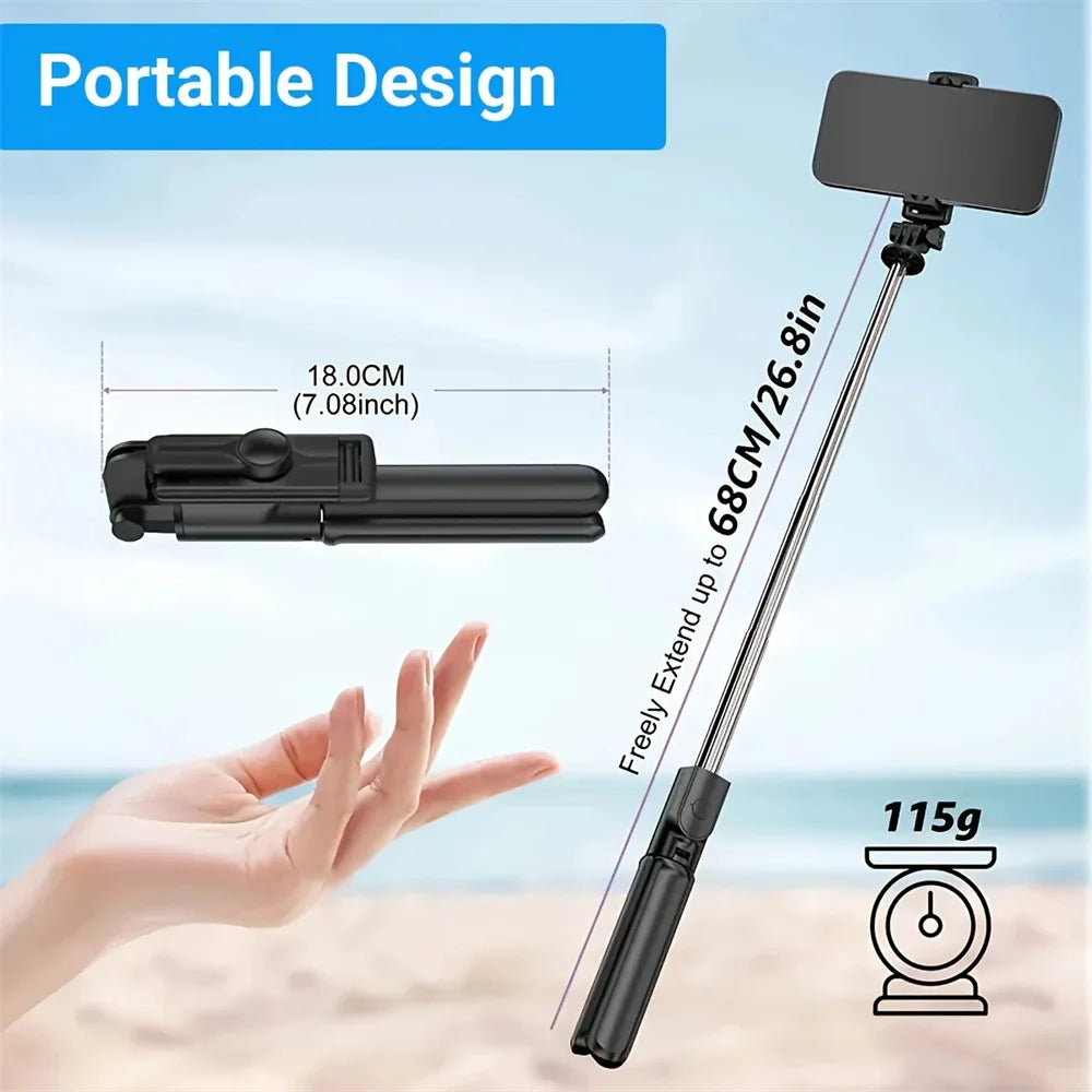 Selfie Stick Tripod Extendable Wireless Bluetooth Remote Portable - Check It