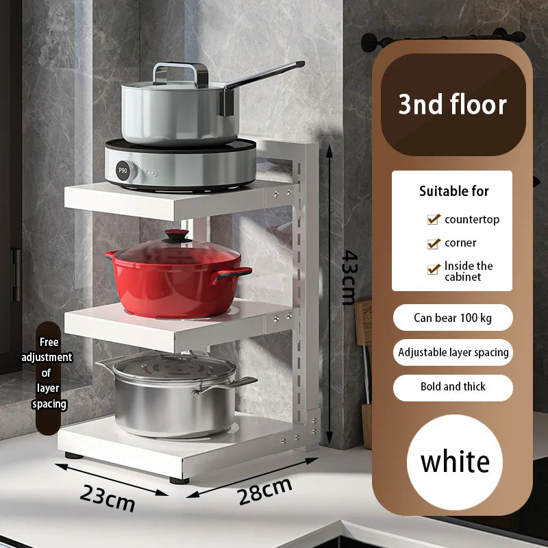 Multi-Layer Kitchen Pot Rack Adjustable Under Sink - Check It