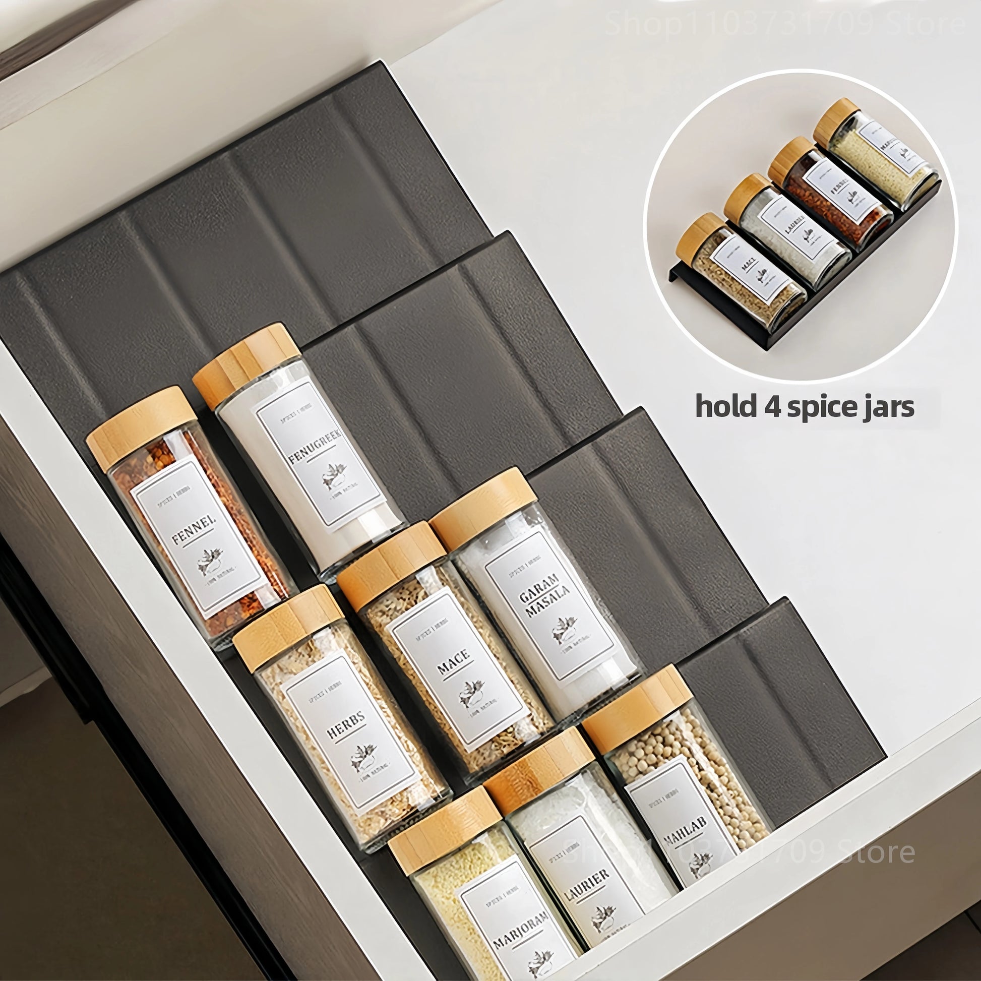 Drawer Spice racks for Kitchen- 4 Layers Adjustable Spice Rack for Spice Jars - Check It