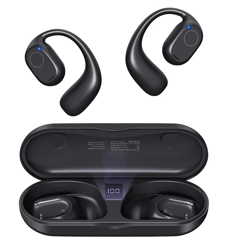 UYUXIO Open Ear Headphones Bluetooth 6.0 Wireless Sports Earbuds with Digital Display - Check It