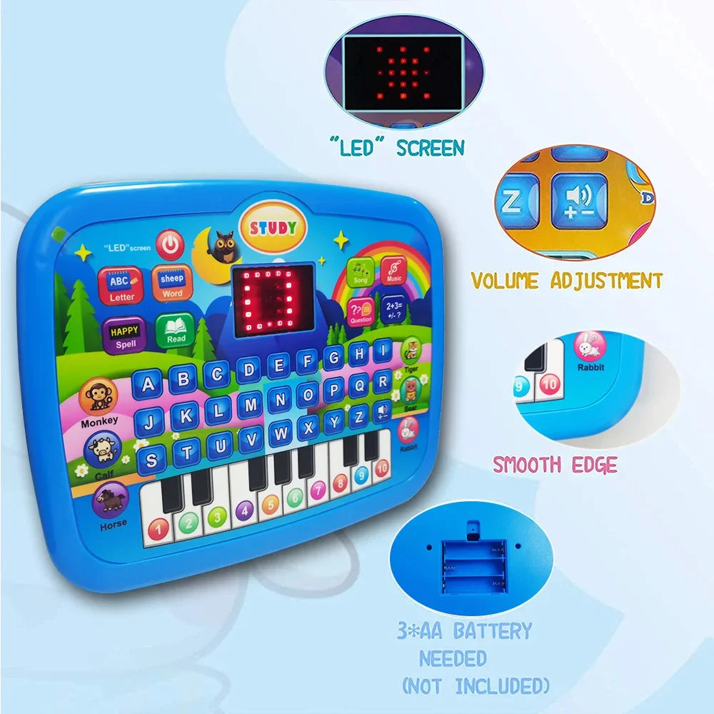 Kids’ Education Tablet Toy- Age 3+ Literacy Math Music Learning - Check It