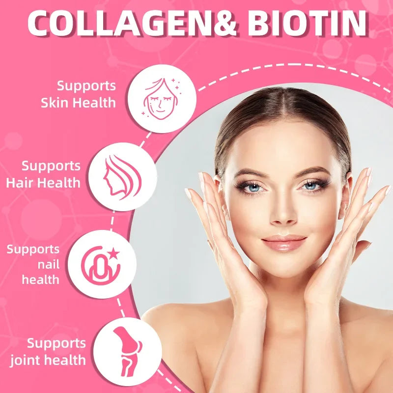 Collagen & Biotin, Hyaluronic Acid, Keratin, Nourishes Skin, Strengthens Hair, Supports Joints, Strengthens Nails - Check It