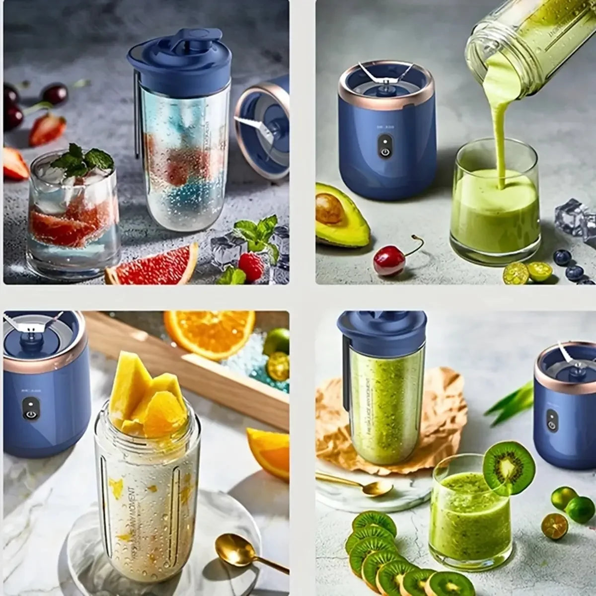 Multi-function 2 Cups Portable Fruit Juicer Blender- USB Charging Wireless Juice Extractor - Check It