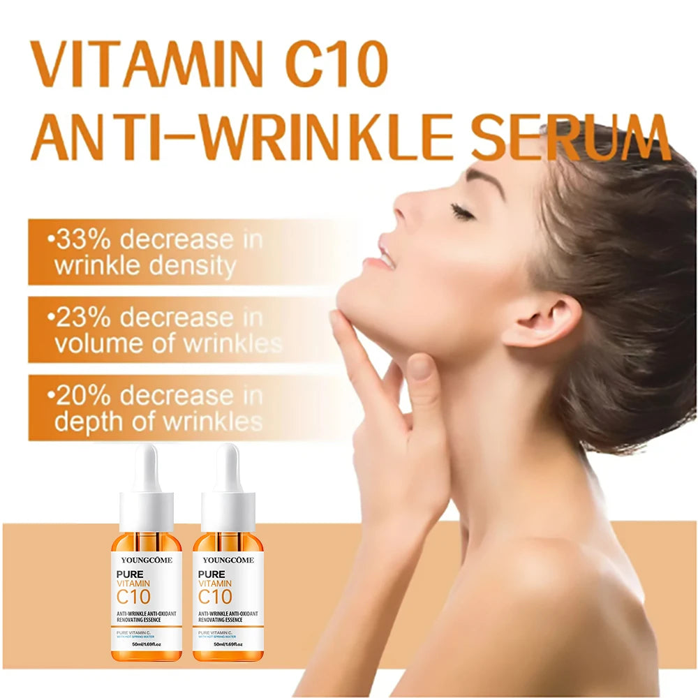 Vitamin C Facial Essence Hyaluronic Acid Dark Skin Brighten Serum Fade Fine Lines Moisturizing Repair Dull Serum Face Skin Care - Check It