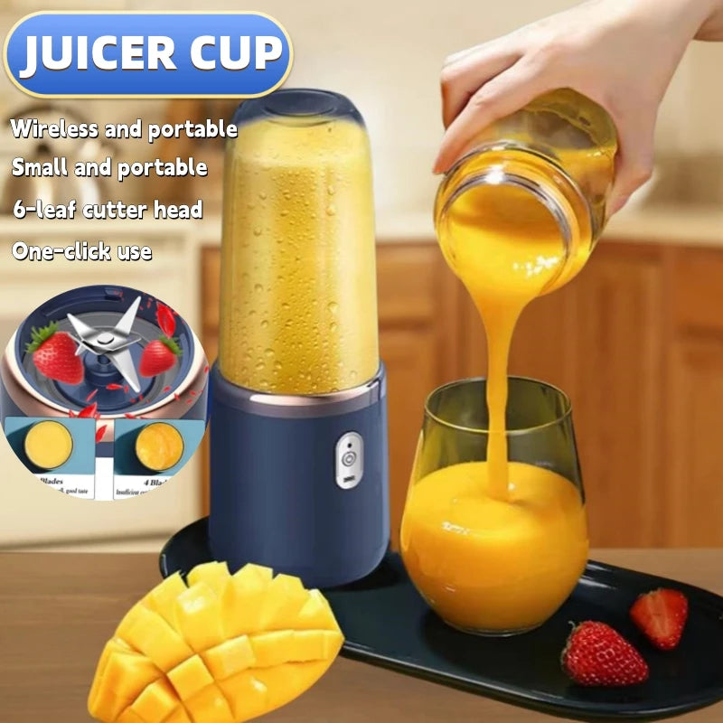 Multi-function 2 Cups Portable Fruit Juicer Blender- USB Charging Wireless Juice Extractor - Check It