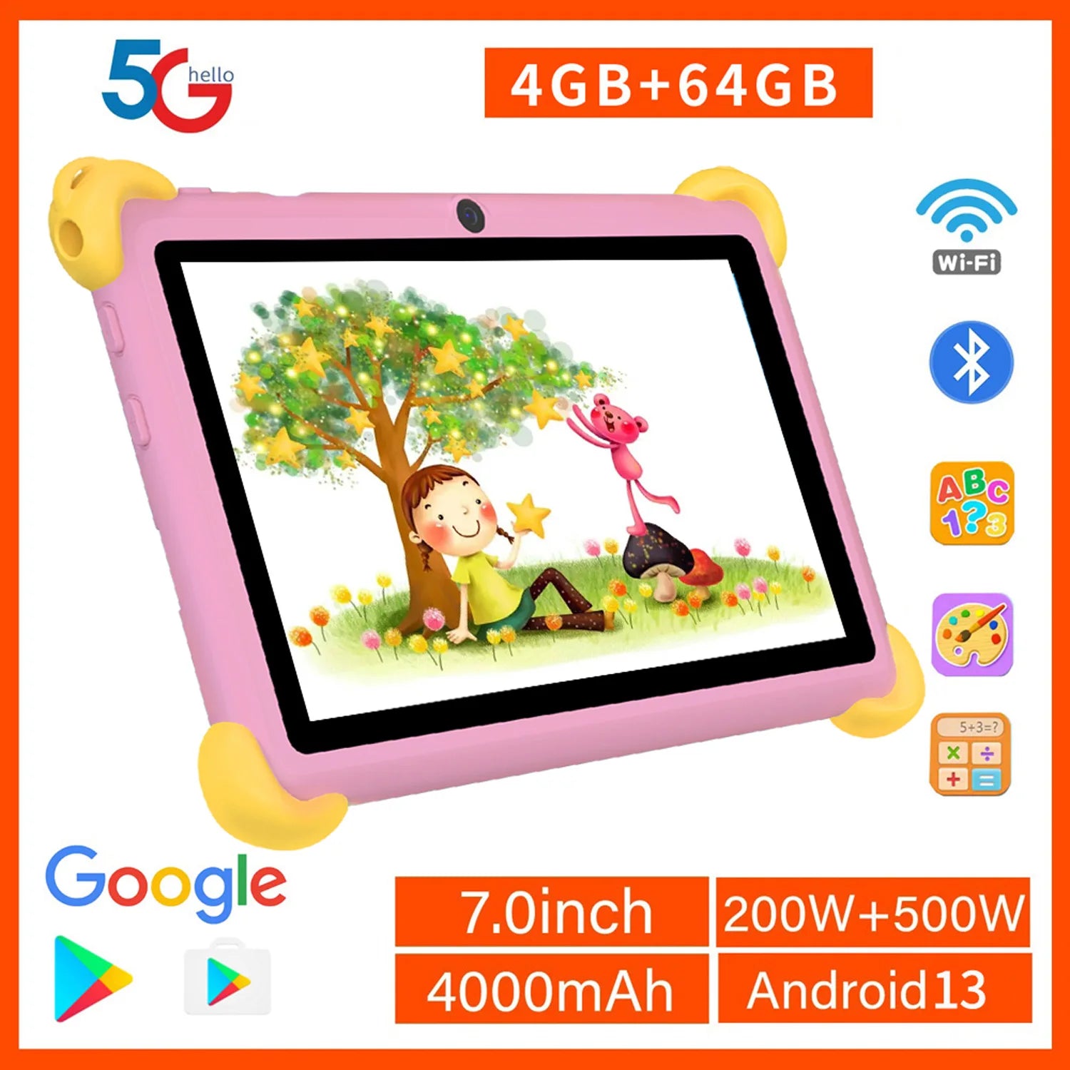 7 Inch 5G Kids' tablets Android Learning Games Pad For Kids - Check It