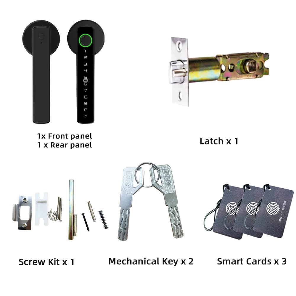 RAYKUBE M5 Tuya BLE Smart Fingerprint Door Lock Digital Electronic Lock with Password/Key/IC Card/ Smartlife/ Tuya APP Unlock - Check It