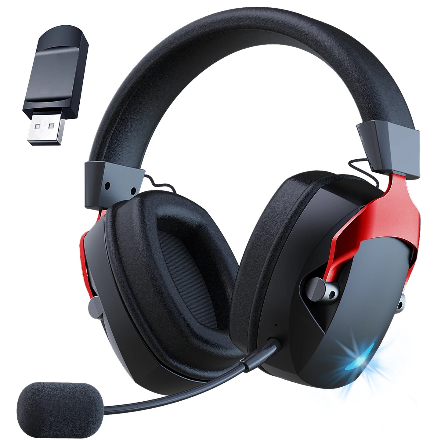 2.4GHz Wireless Gaming Headset for PS5, PS4 Gamers, PC, Nintendo Switch- Bluetooth Gaming Headphones with Noise Cancelling Mic - Check It