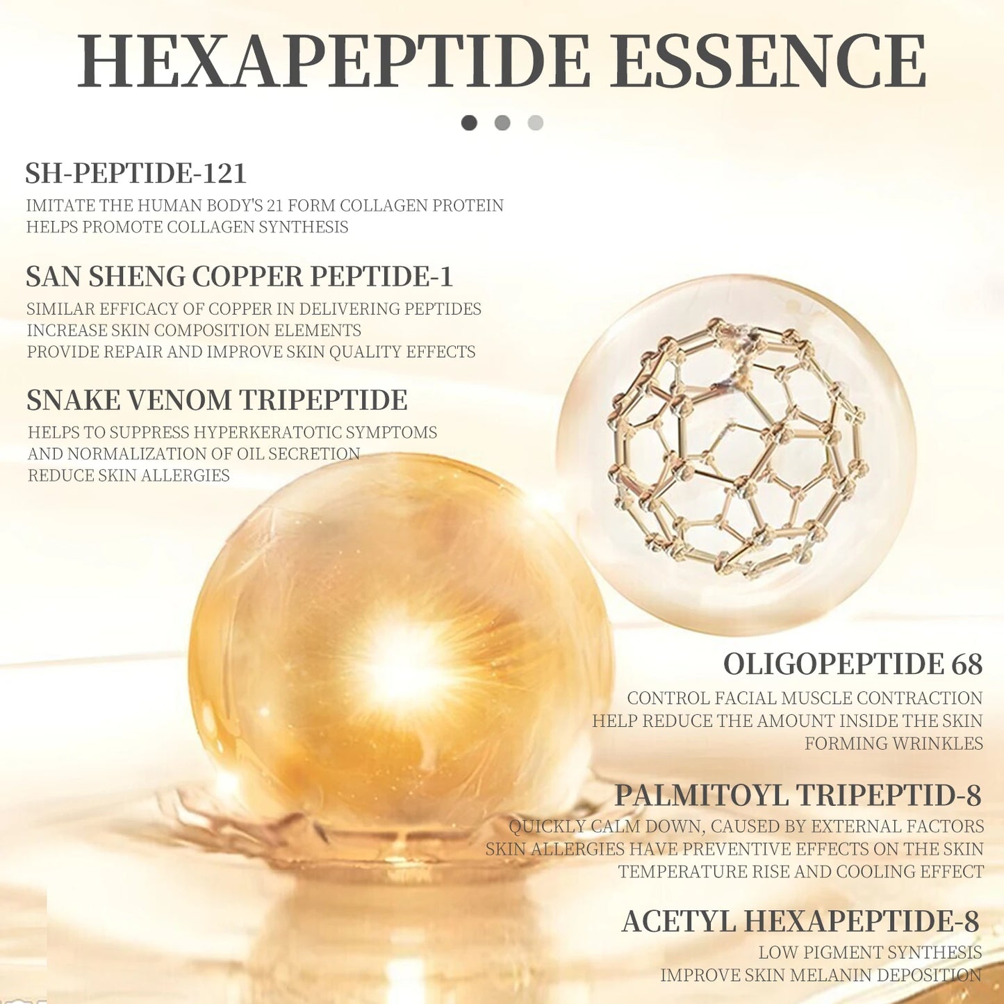 6 Peptide Essence Facial Refreshing Skin Care Set Contains Collagen to Improve Fine Lines, Brighten Skin, Moisturize and Nourish - Check It