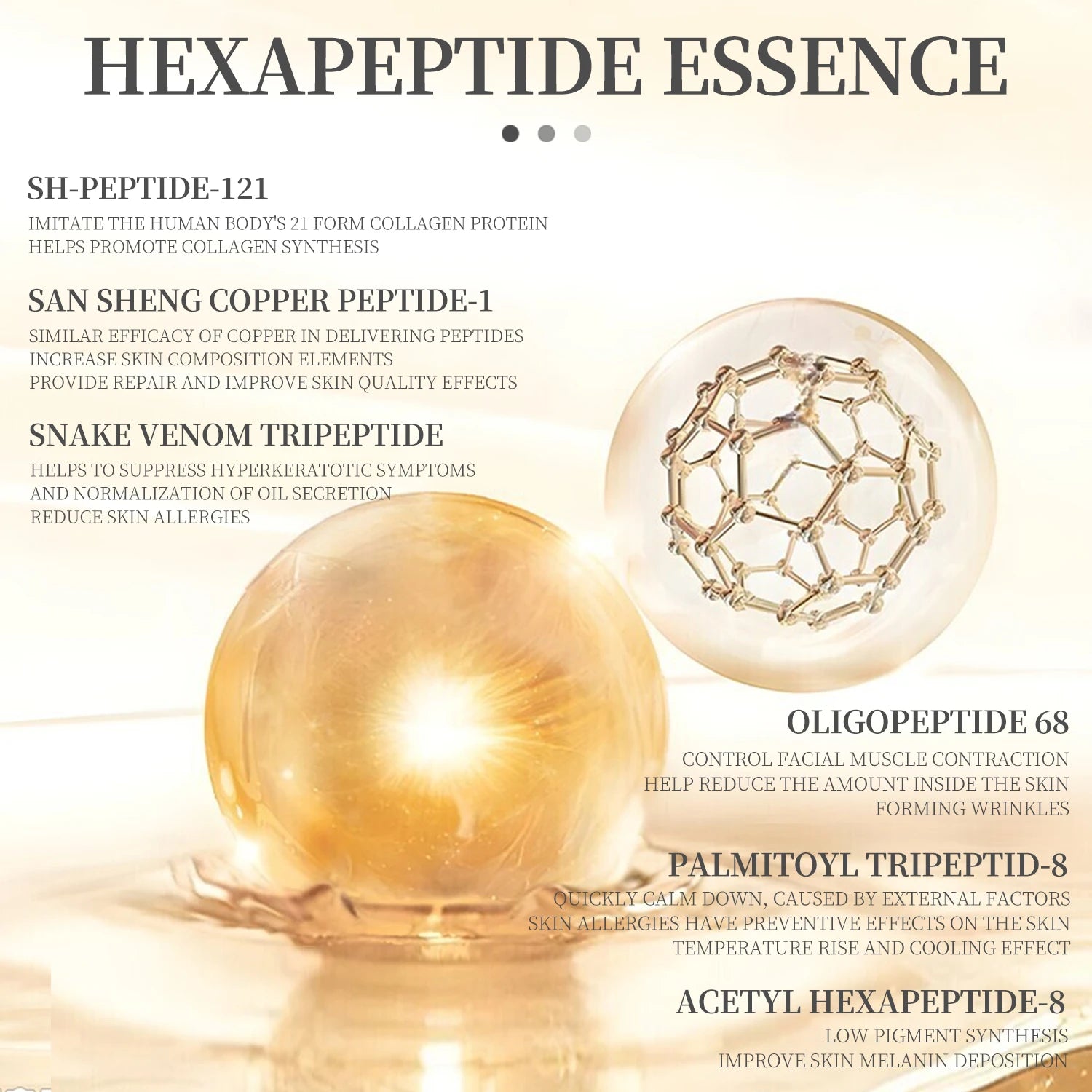 6 Peptide Essence Facial Refreshing Skin Care Set Contains Collagen to Improve Fine Lines, Brighten Skin, Moisturize and Nourish - Check It