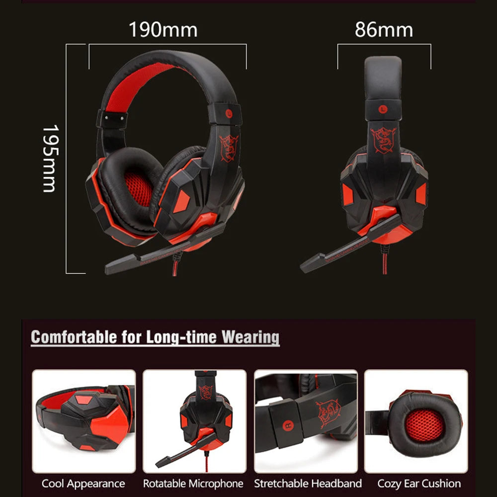 3.5MM Wired Gaming Headphones For PS4/PS5/Xbox/Smartphone/PC Headset Phone Laptop Earphone Helmet With Mic120° Adjustable - Check It