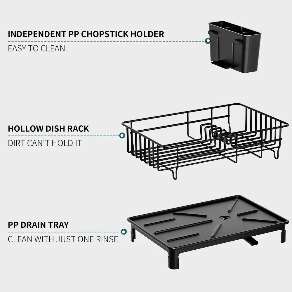 Space Saving Dish Drying Rack- Kitchen Counter-top Organiser- Automatic Drying Plate Storage Shelf for Home - Check It