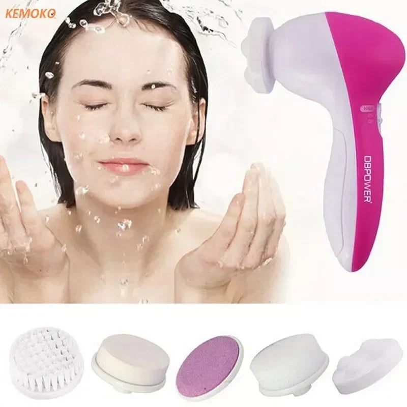 Electric Facial Cleanser 5 in 1 Wash Face Cleaning Machine Skin Pore Cleaner - Check It