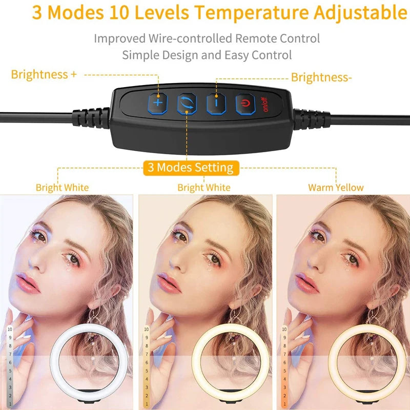 10 Inch LED Ring Light Photographic Selfie Ring Lighting with Phone Holder - Check It