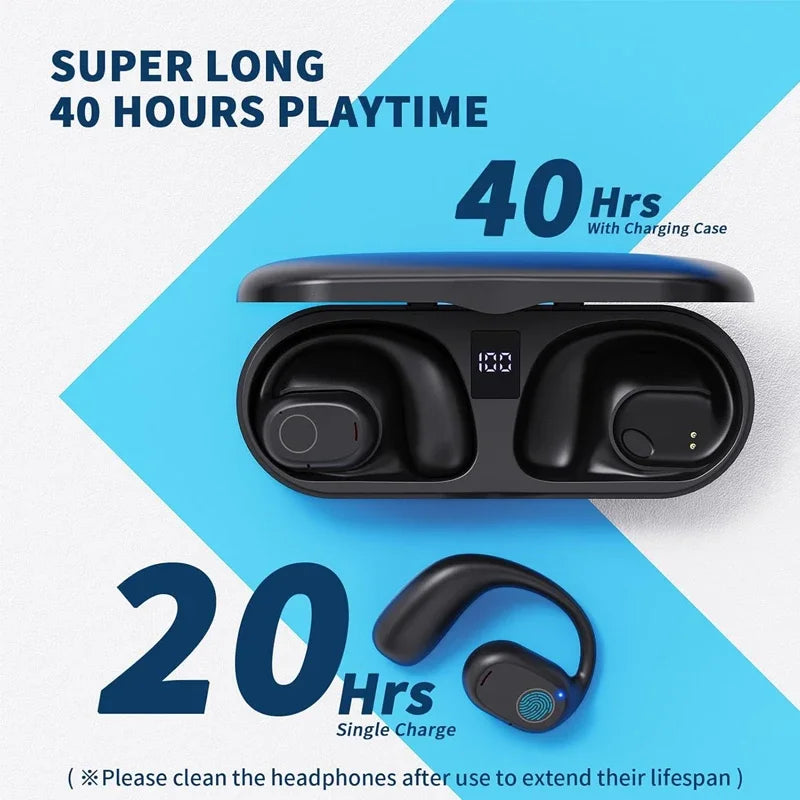 UYUXIO Open Ear Headphones Bluetooth 6.0 Wireless Sports Earbuds with Digital Display - Check It