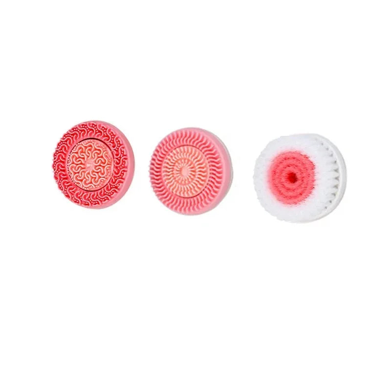 3 In 1 Electric Cleansing Brush Ultrasonic Facial Cleaner Face Massagers Sonic Rotating Cleansing Brush Face Deep Cleansing Tool - Check It