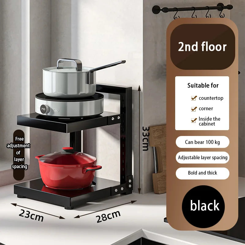 Multi-Layer Kitchen Pot Rack Adjustable Under Sink - Check It