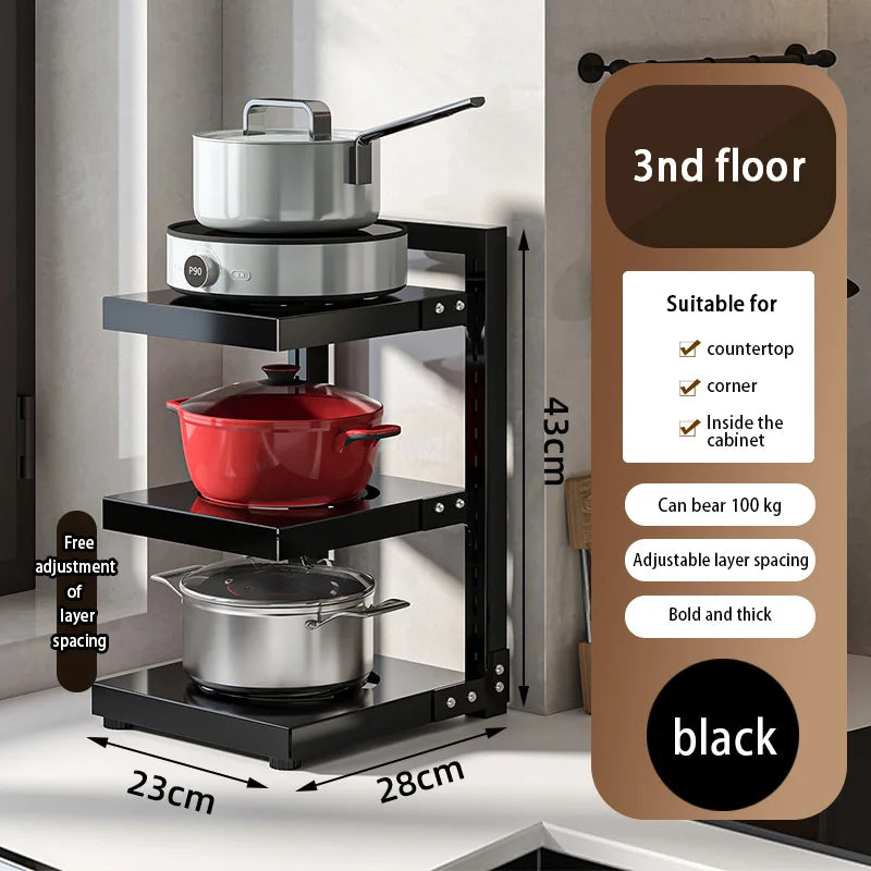 Multi-Layer Kitchen Pot Rack Adjustable Under Sink - Check It
