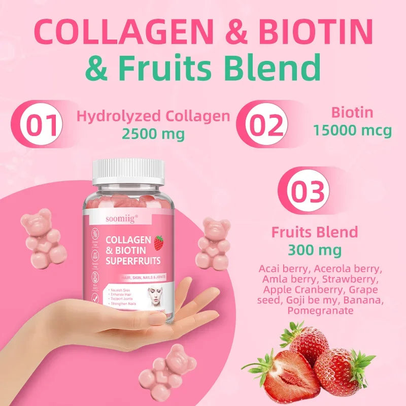 Collagen & Biotin, Hyaluronic Acid, Keratin, Nourishes Skin, Strengthens Hair, Supports Joints, Strengthens Nails - Check It