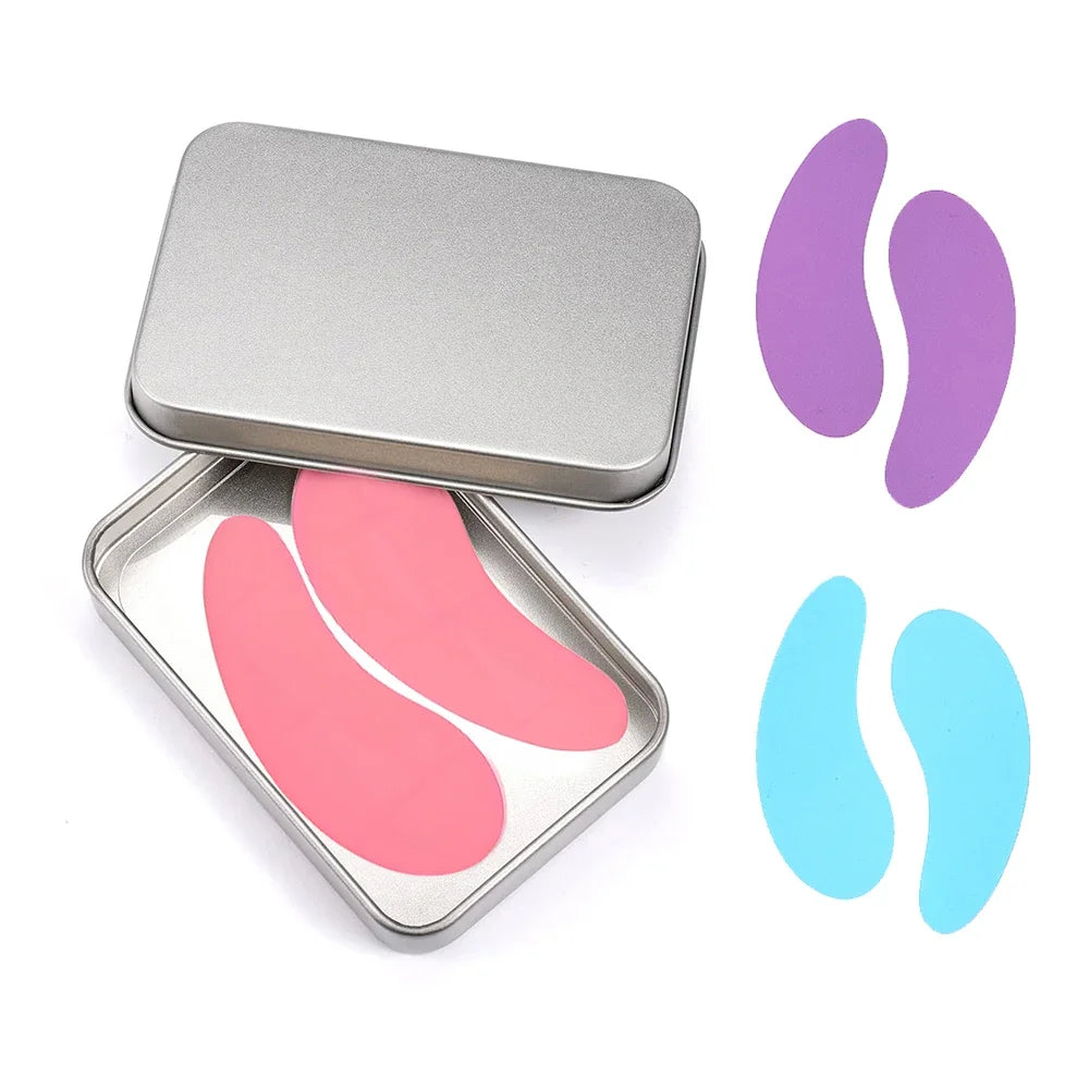 3 Pairs Reusable Silicone Eye Pads with box Stripe Lash Lift Eyelash Extension Hydrogel Patches Under Eye Gel Patch Makeup Tools - Check It