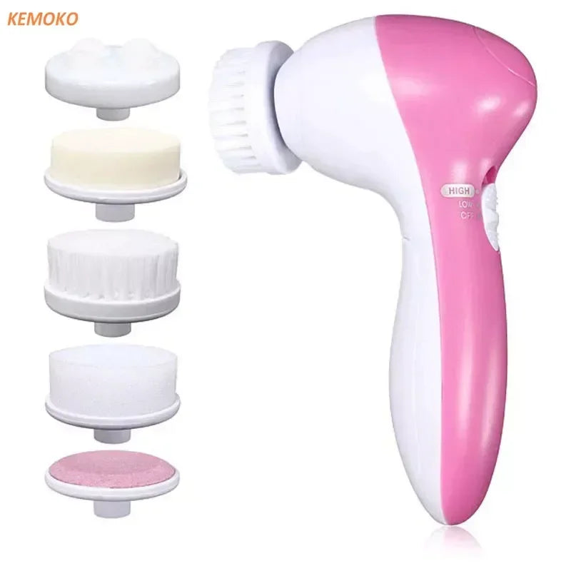 Electric Facial Cleanser 5 in 1 Wash Face Cleaning Machine Skin Pore Cleaner - Check It