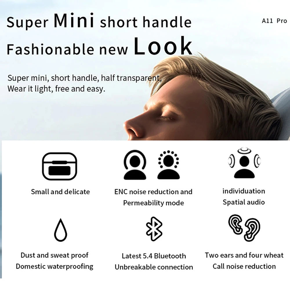 A11 Pro TWS Wireless Earbuds Touch Control LCD Screen Earphone with ENC Noise Cancelling Super Bass Premium Sound Long Battery - Check It