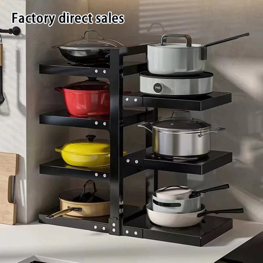 Multi-Layer Kitchen Pot Rack Adjustable Under Sink - Check It