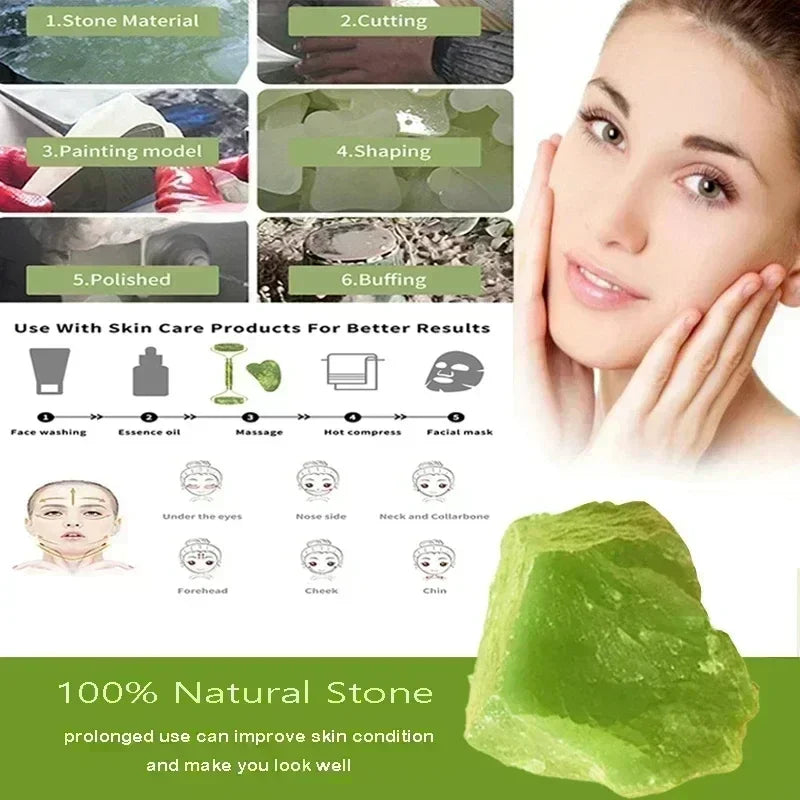 Natural Jade Roller Face Gua Sha, Natural Stone, Body Neck Massager, Acupoint, Eye Care Spa Massage Tools Massage Visage Lifting - Check It