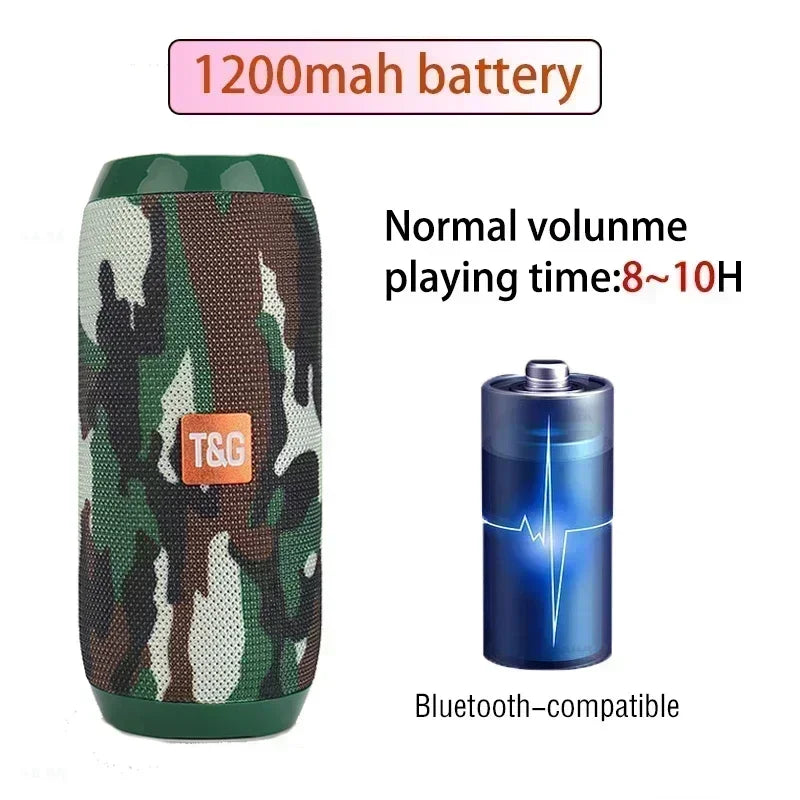 Portable Speaker Wireless  Bluetooth-compatible Sub-woofer Outdoor Waterproof Loudspeaker Stereo Surround Support FM RadioTF - Check It