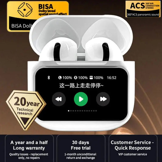 A11 Pro TWS Wireless Earbuds Touch Control LCD Screen Earphone with ENC Noise Cancelling Super Bass Premium Sound Long Battery - Check It