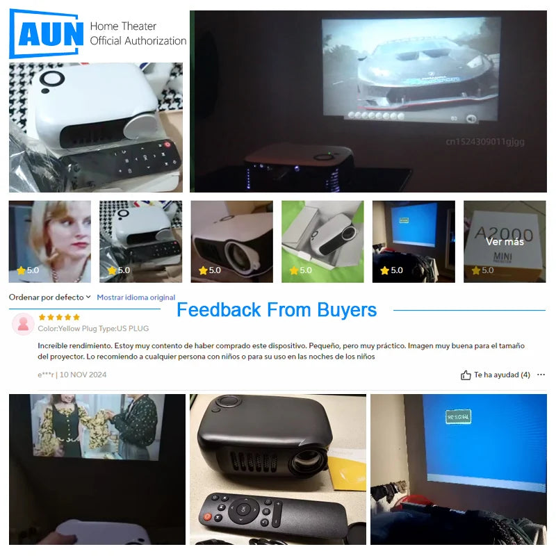 MINI Projector Portable 3D LED Video Projectors Home Cinema Theater Game Laser Beamer Smart TV BOX 1080P 4K Via HD Port A2000 - Check It